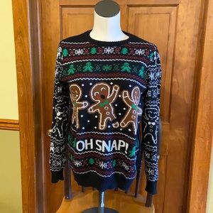 Oh Snap Gingerbread Man XMas Sweater child XL fits like women’s M